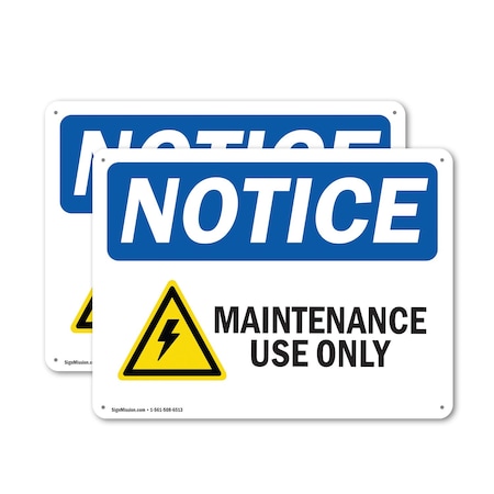 Signmission Maintenance Use Only, 14 in W x Rectangle, Aluminum OS-2PACK-NS-A-1014-L-14112